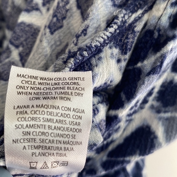 Terra & Sky blue and white bohemian romper, Size 1X - Picture 8 of 9